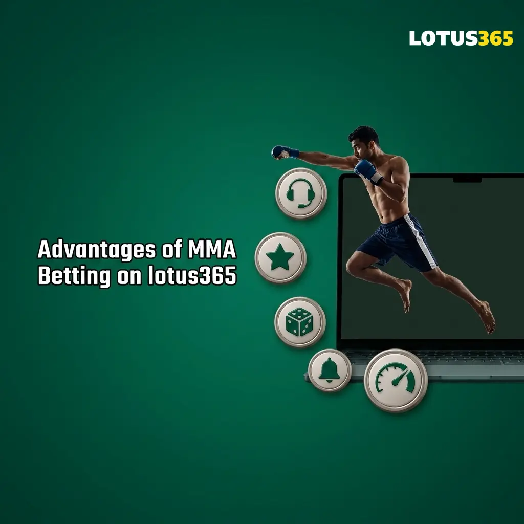 Advantages of MMA betting on Lotus365 including live in-play odds, INR payments, fast payouts, and UFC coverage
