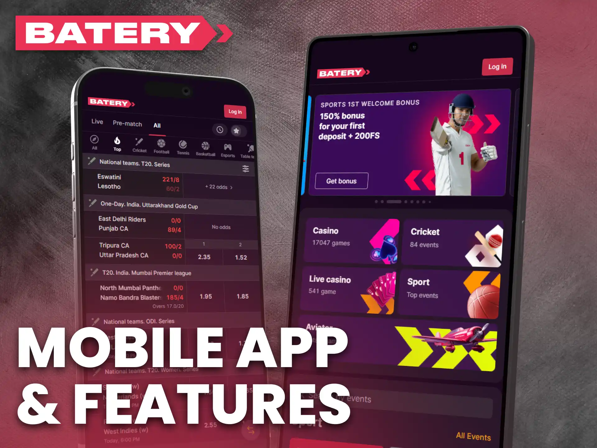 The Batery mobile app offers Android APK and iOS access with user-friendly features.