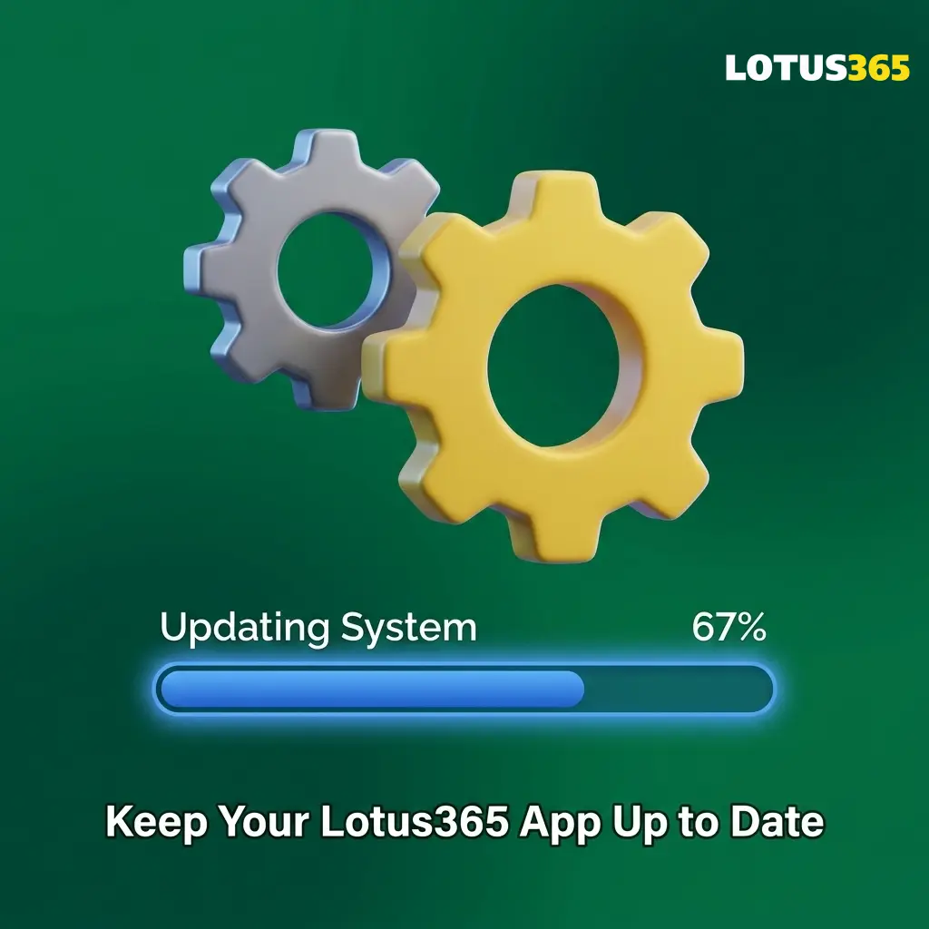Lotus365 app update screen showing latest APK version with security patches and new features for Android users in India