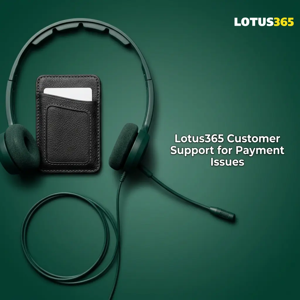 Lotus365 customer support options including live chat, email, WhatsApp, and Help Centre for payment issues