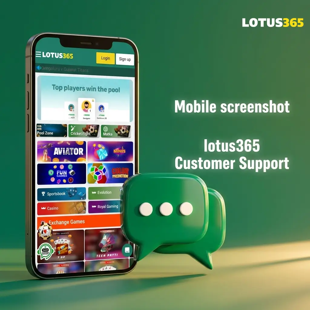 Lotus365 customer support options including live chat, Telegram, email, and WhatsApp for Indian players 24/7