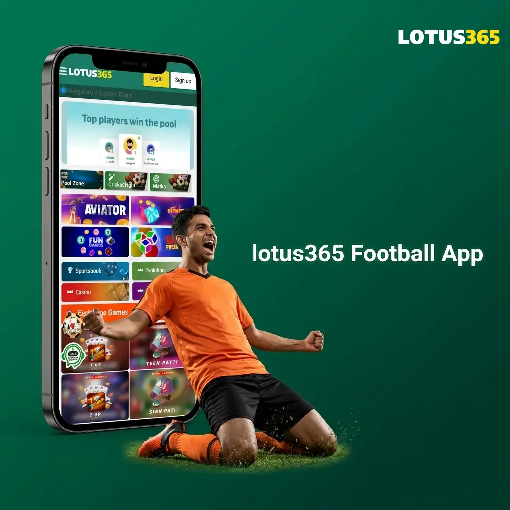 lotus365 football betting app on smartphone showing live odds, match scores, and bet slip for Android and iOS users