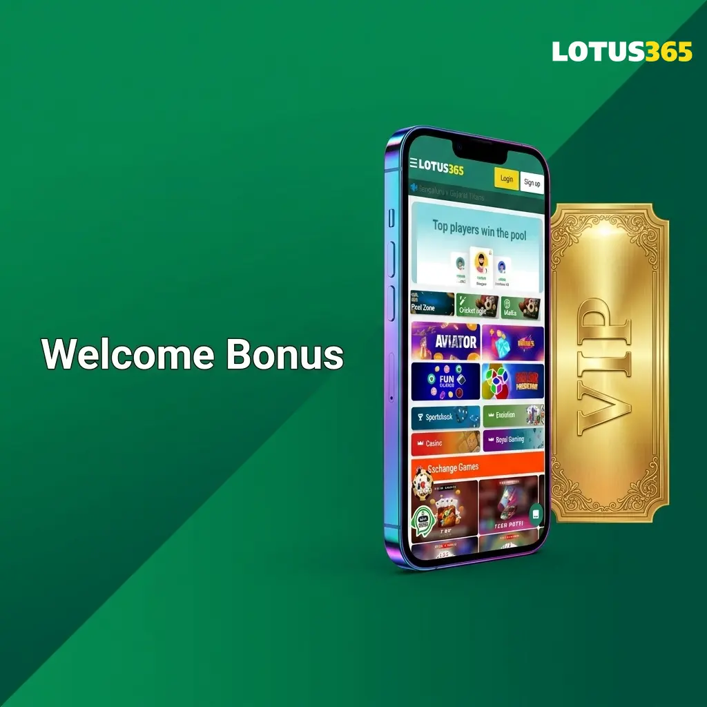Welcome bonus offer up to INR 10,000 on first deposit for sports betting and casino games, valid 30 days