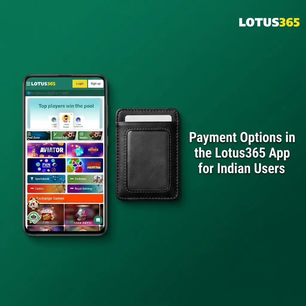 Lotus365 app payment options for Indian users including UPI, Google Pay, PhonePe, Paytm, cards, and crypto