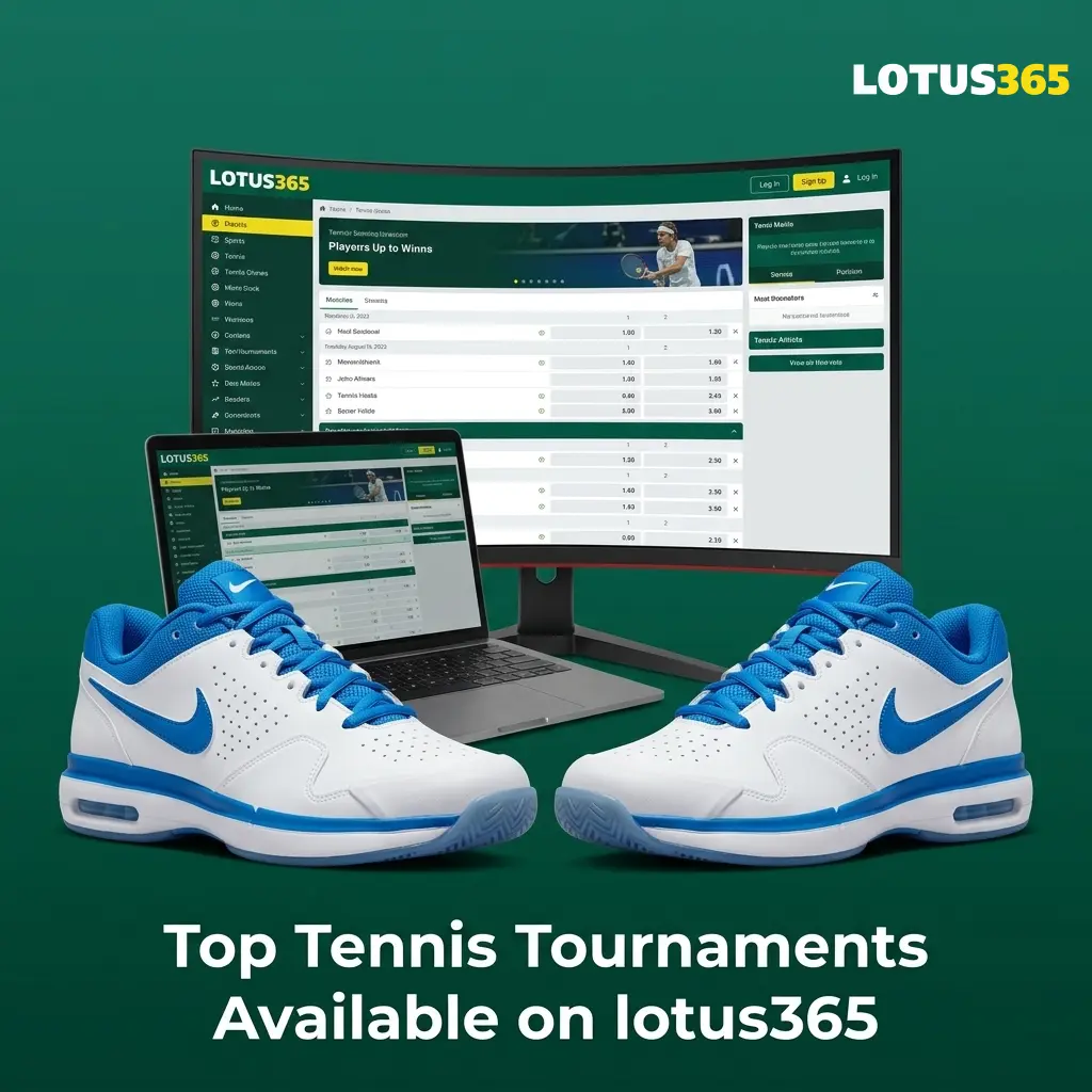 Top tennis tournaments on Lotus365 including Grand Slams, ATP Masters, WTA 1000 events, Davis Cup, and ATP Finals betting markets