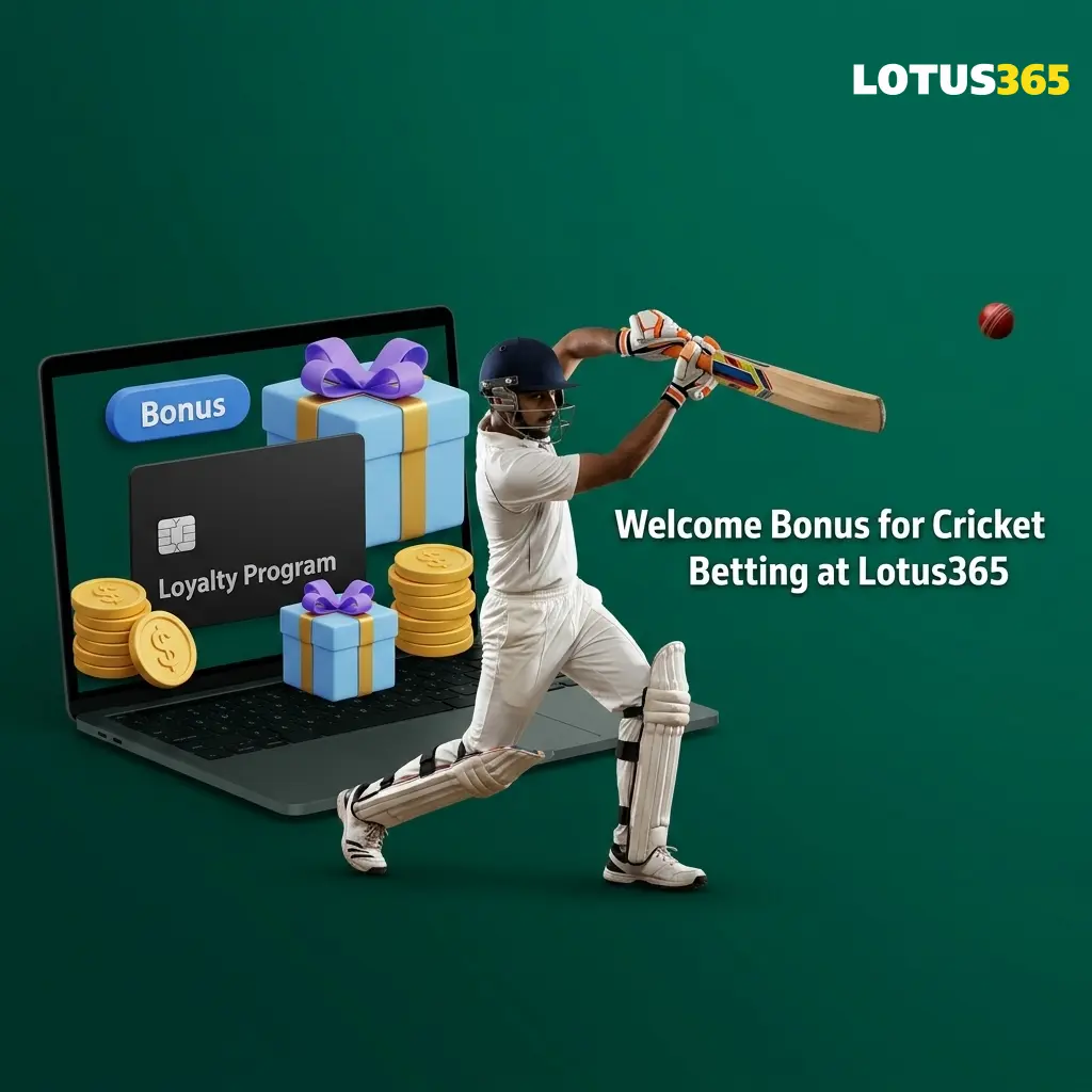 Lotus365 welcome bonus 100% match up to INR 10,000 for cricket betting with promo code LOTUS365