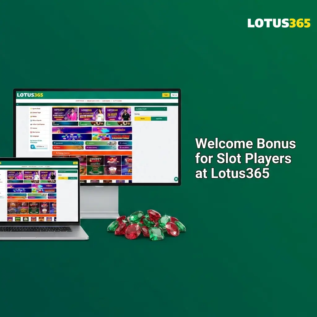Lotus365 welcome bonus for slot players offering 100% match up to INR 20,000 with ongoing rewards and cashback