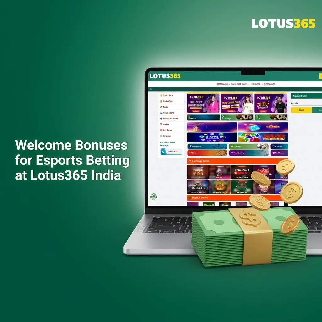 Lotus365 India welcome bonus steps for esports betting with Cash Out feature for new players