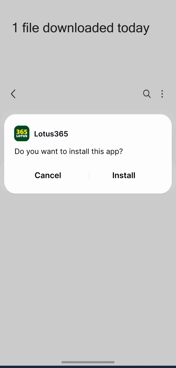 Complete the quick installation process of Lotus365 on Android devices.