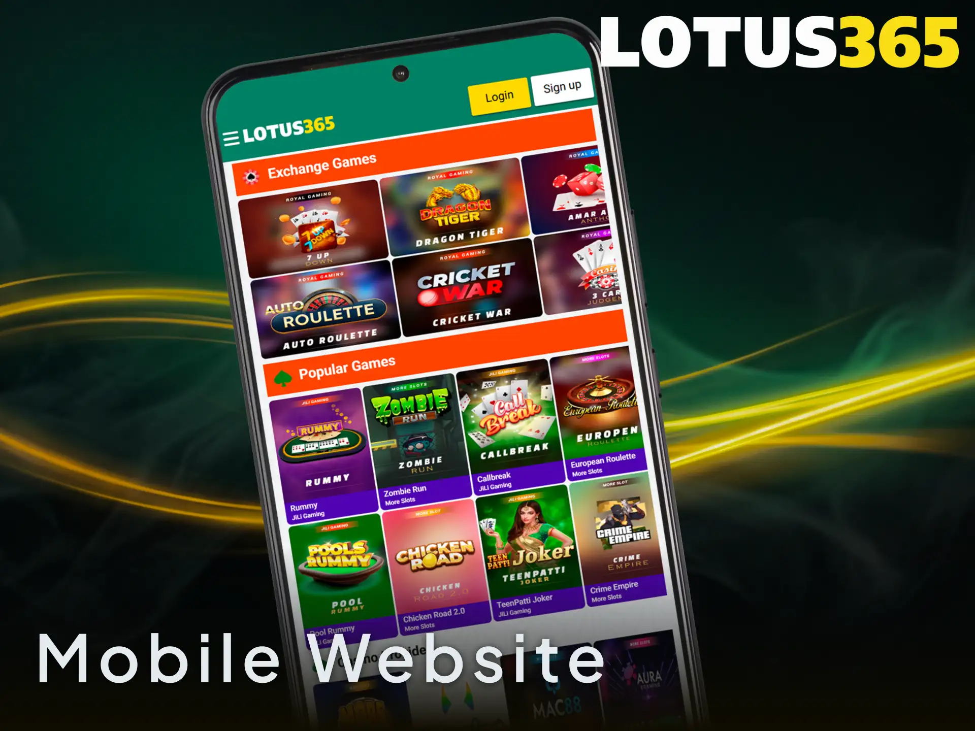 Switch to the flexible Lotus365 mobile website version for convenient smartphone betting.