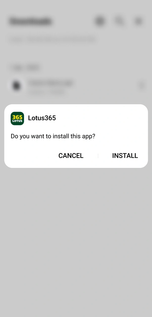 Confirm the setup installation parameters for the new Lotus365 Android version.