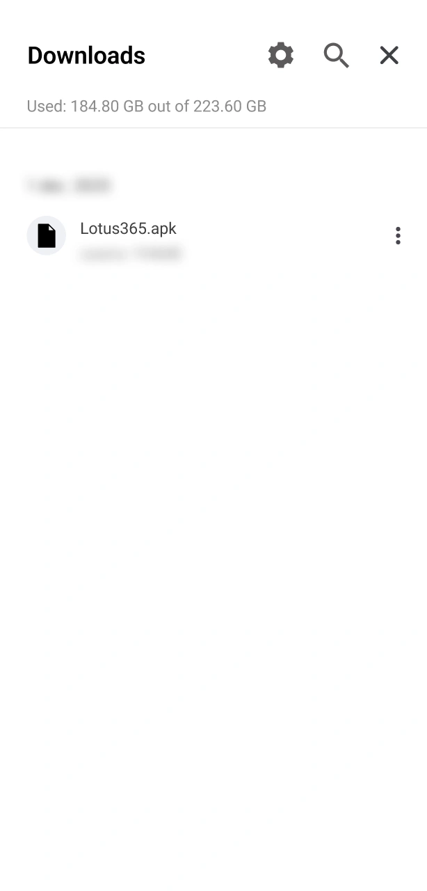 Open the downloaded update file inside your Android system to start Lotus365 modification.