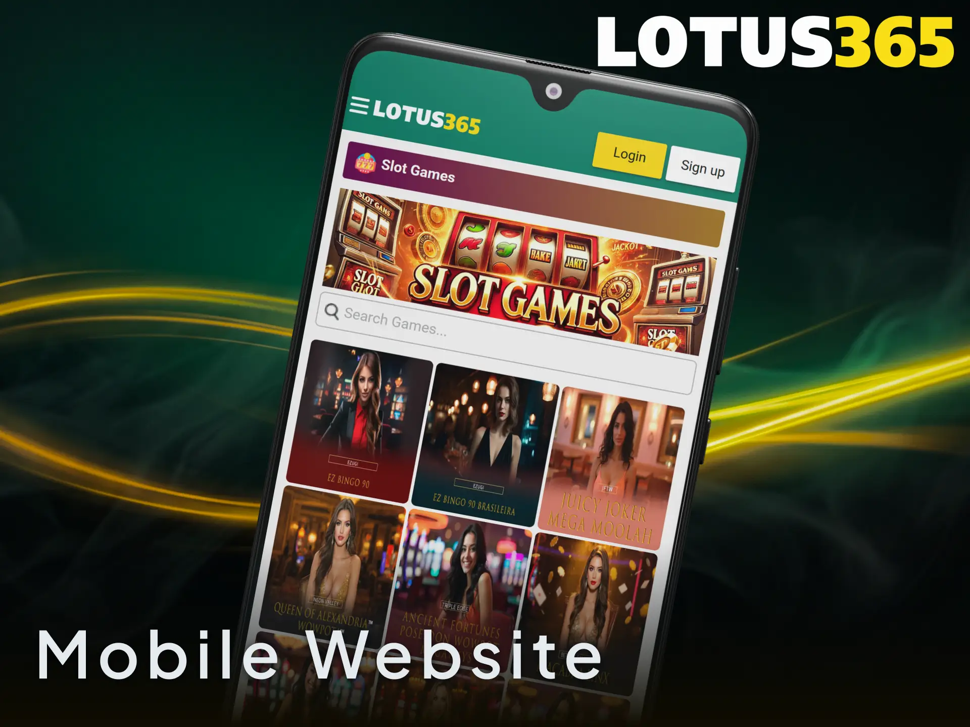 Access the optimized Lotus365 mobile website through any smartphone browser.