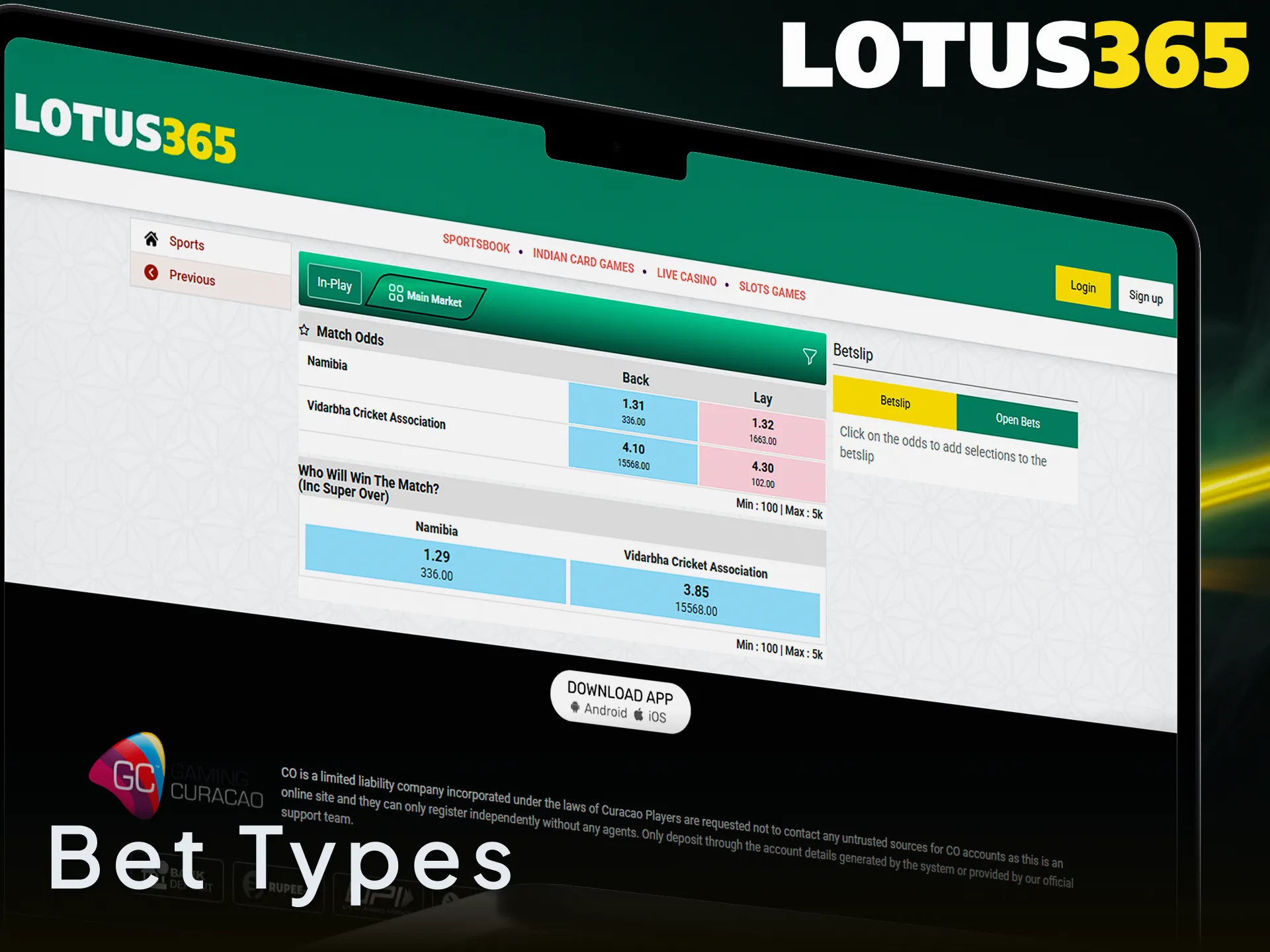 Explore multiple bet types supported on Lotus365 to diversify your wagering.