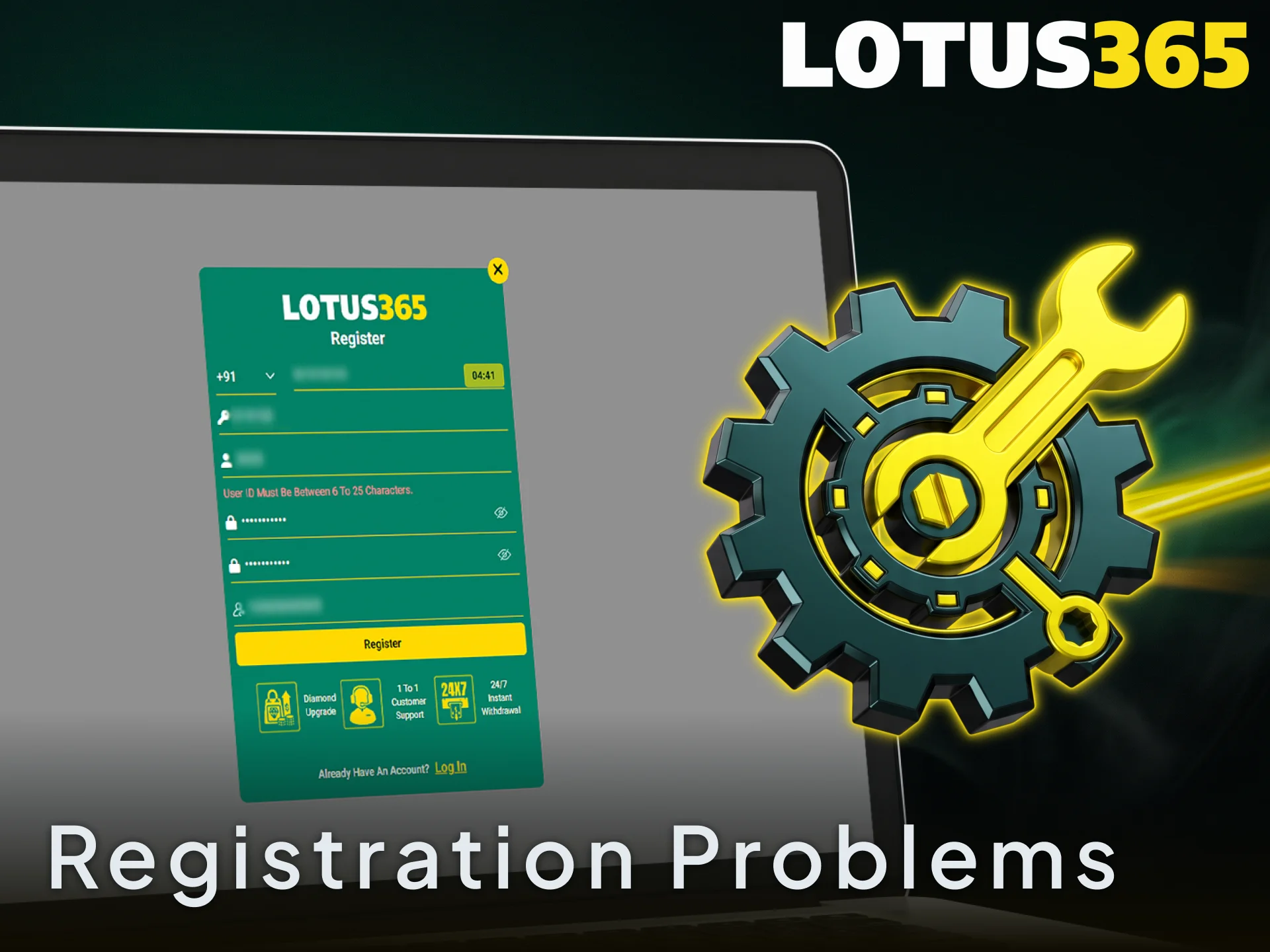 Solve common Lotus365 registration problems to create your personal account successfully.