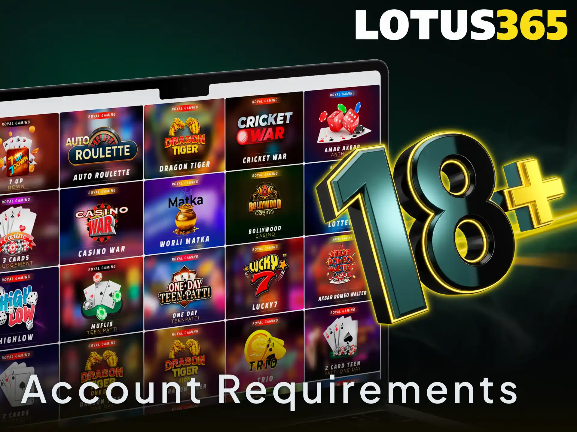 Read the essential Lotus365 account requirements before you register online.